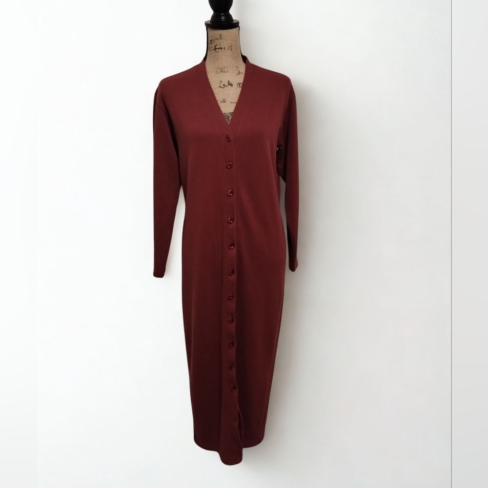 Express Tricot Long Sleeve Button Down Dress Women's Size M